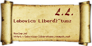 Lebovics Liberátusz névjegykártya